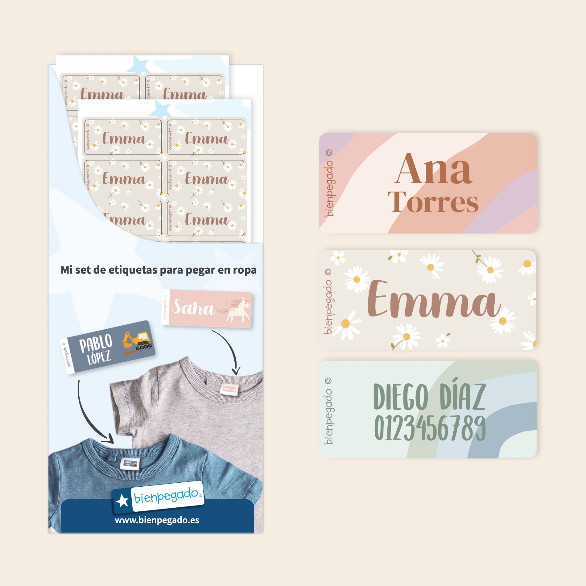 Etiquetas para ropa con diseño