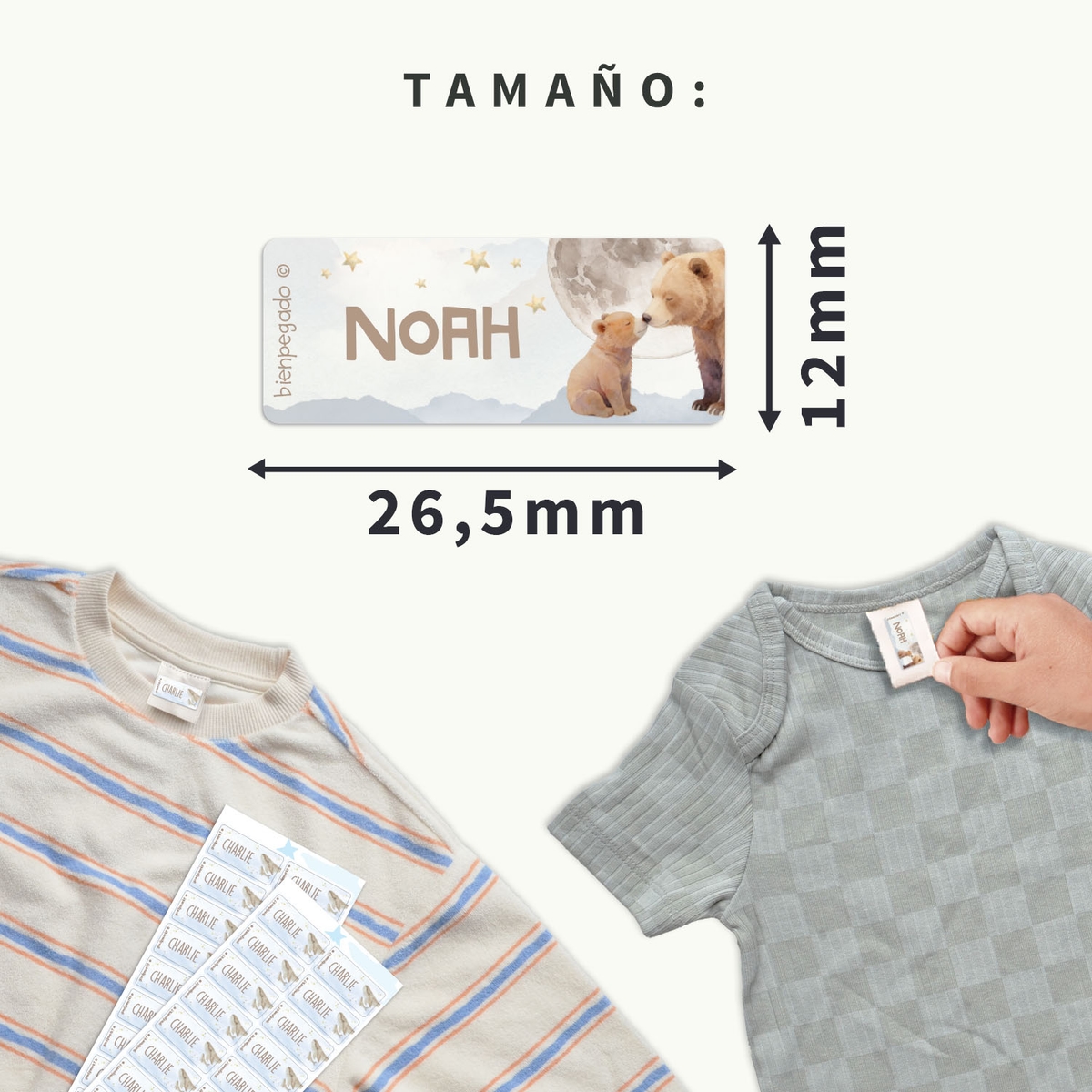 Etiquetas para ropa Acuarela