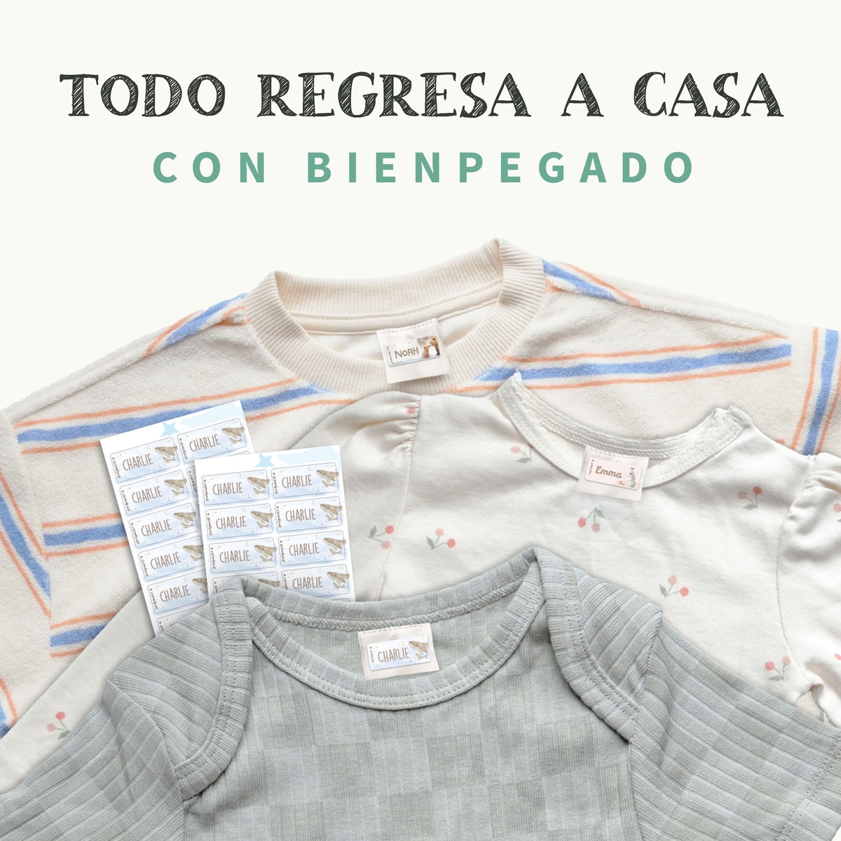 Etiquetas para ropa Acuarela