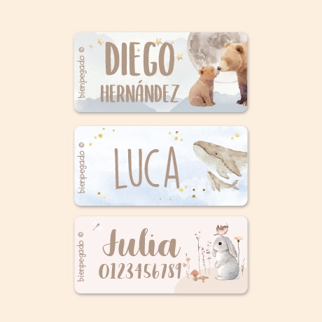 Etiquetas para ropa Acuarela