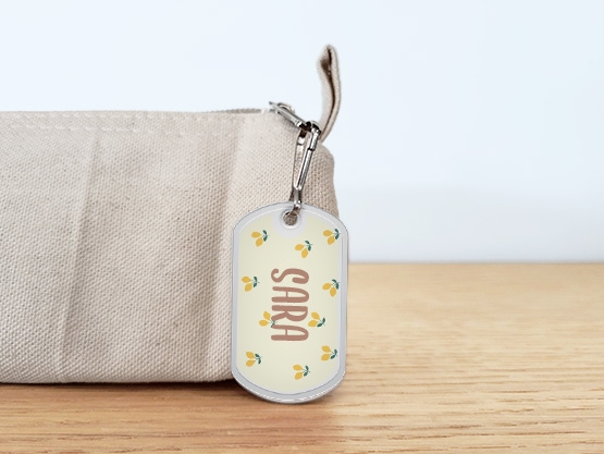 Etiqueta para mochila con diseño