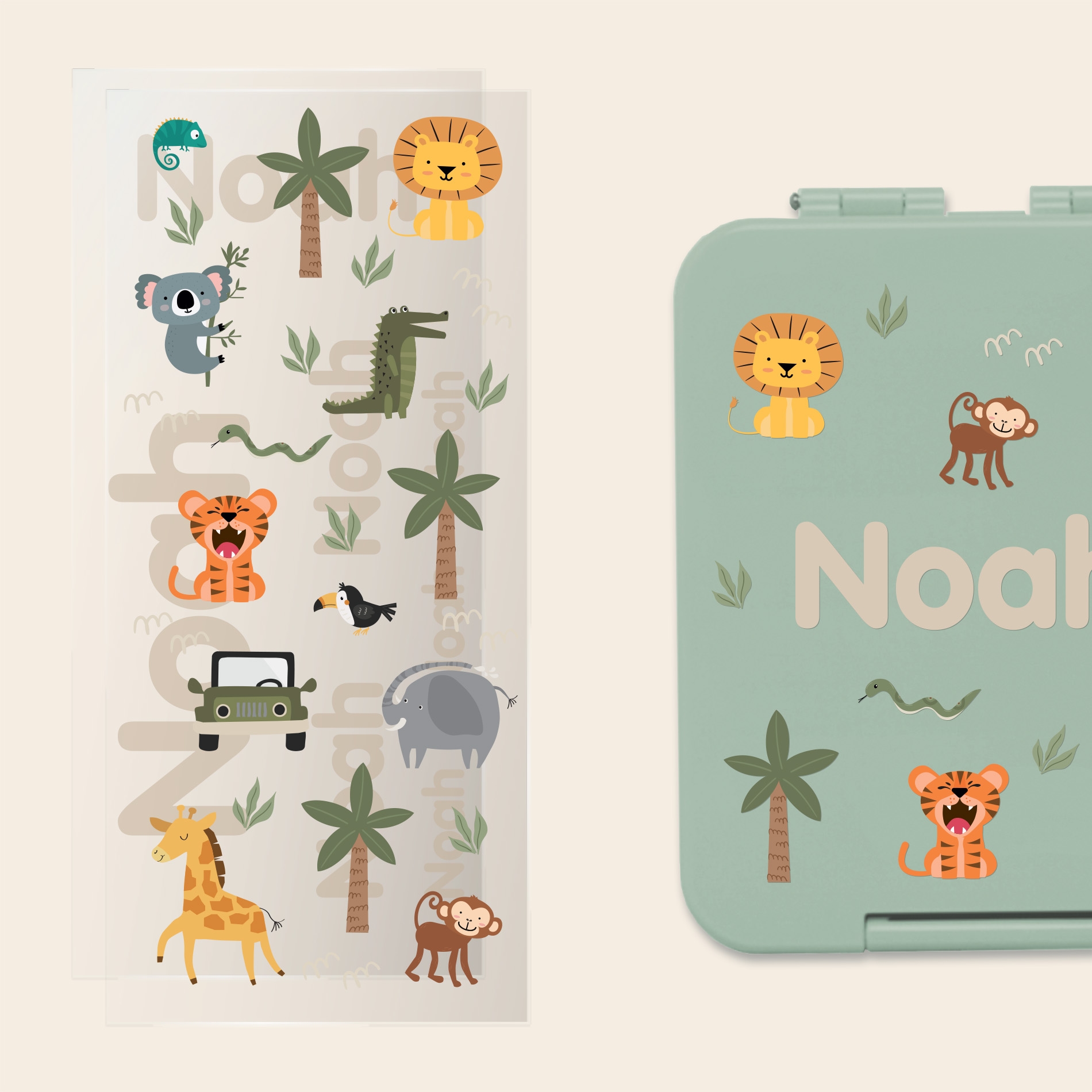 Pegatinas con dibujos y nombre
