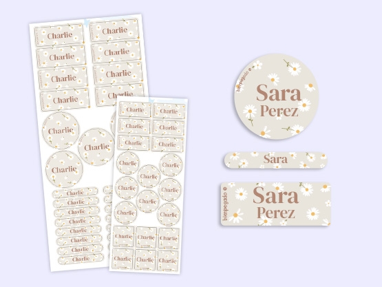 Kit combinado de etiquetas con diseño