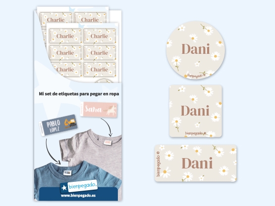 Kit de etiquetas para ropa con diseño