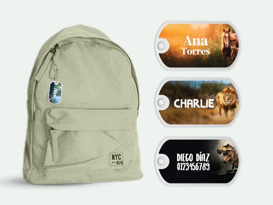 Etiqueta para mochila Mundo Real