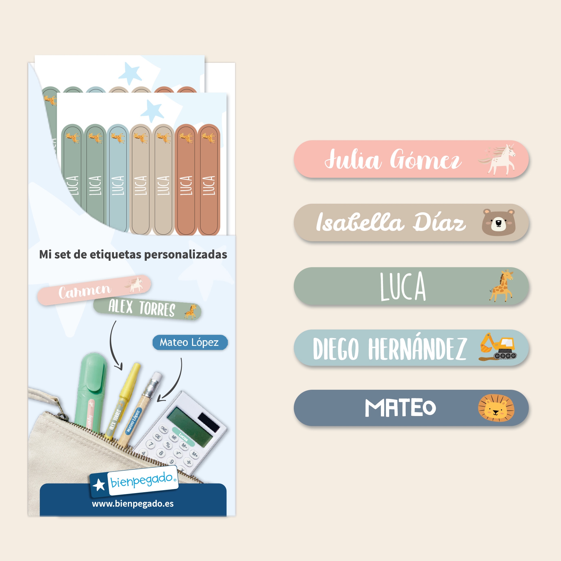 Mini etiquetas con tema