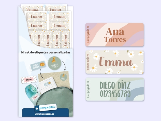 Etiquetas personalizadas con diseño pequeñas
