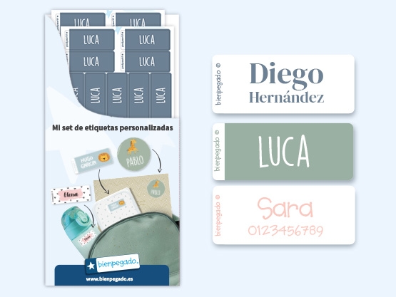 Etiquetas para ropa autoadhesivas – Un solo color