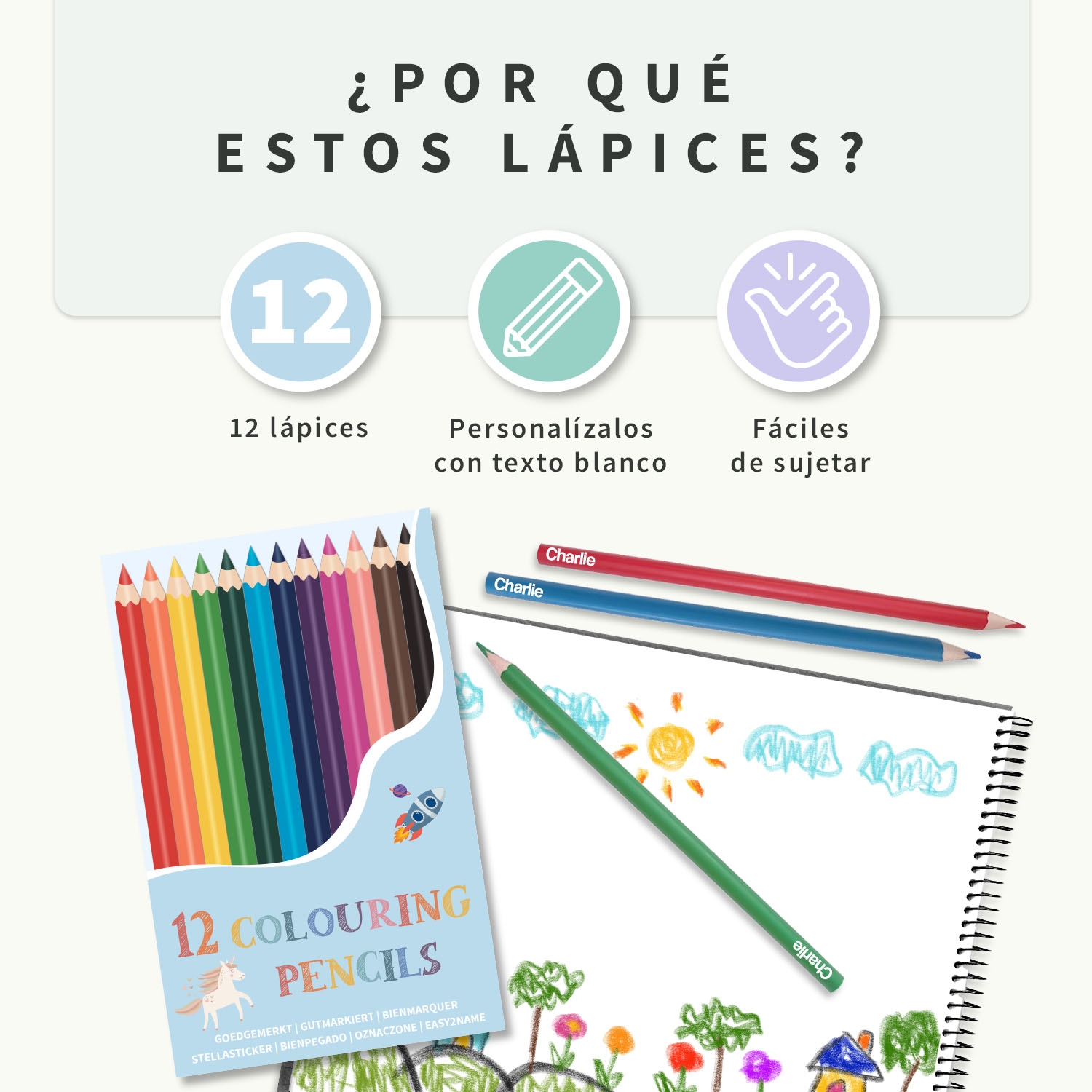 Lápices de colores personalizados