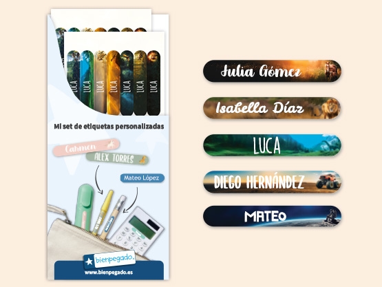 Mini etiquetas Mundo Real