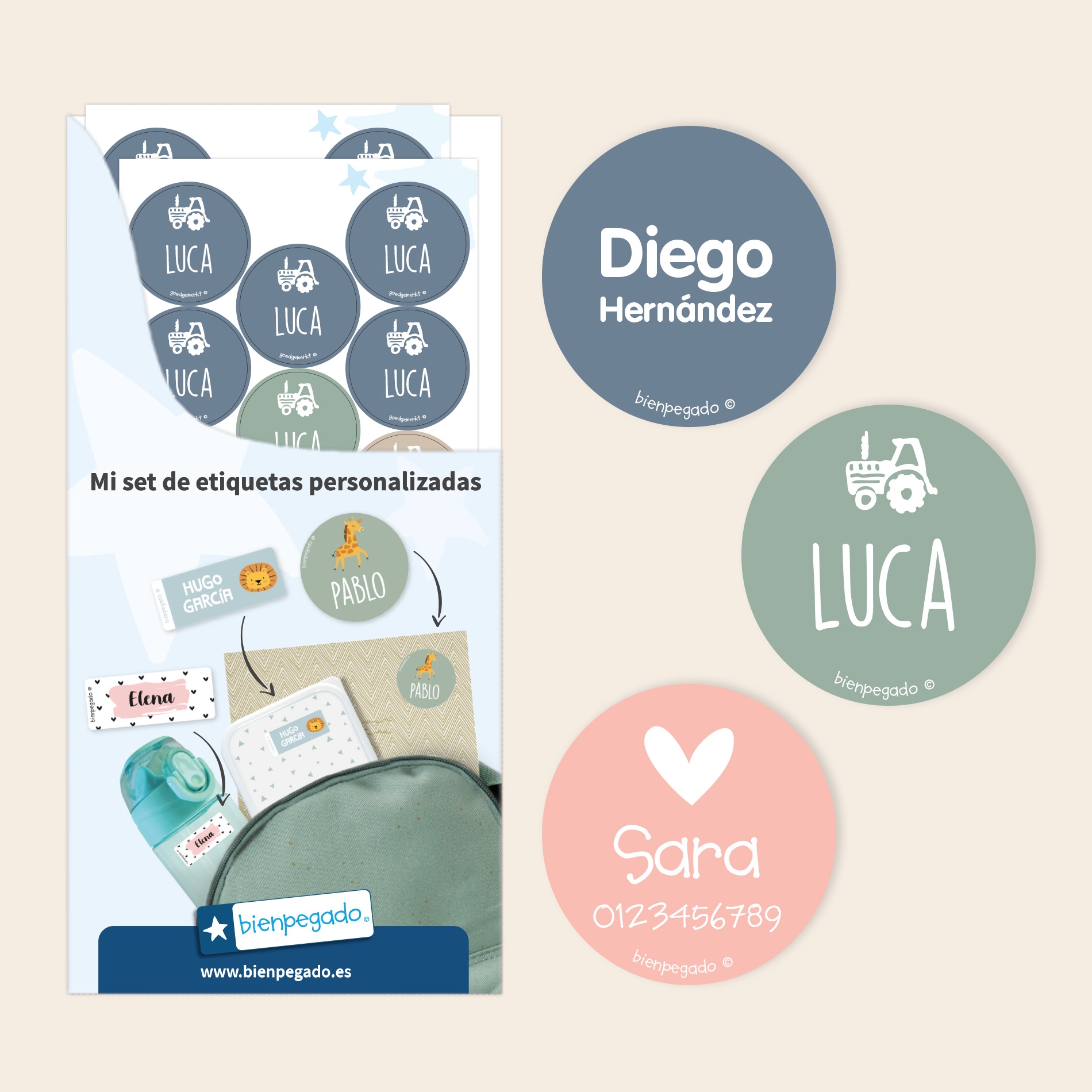 Etiquetas personalizadas redondas