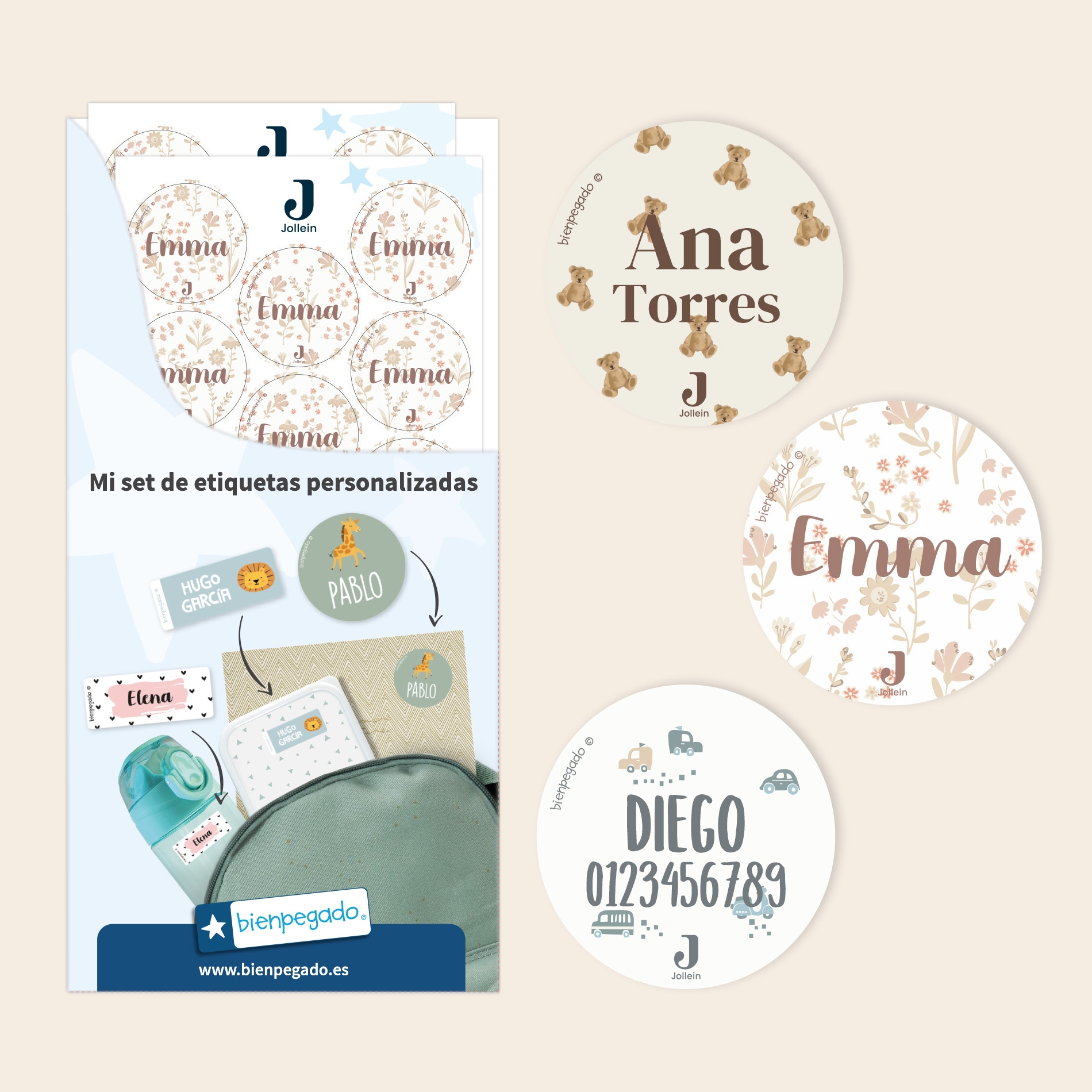 Etiquetas personalizadas redondas Jollein