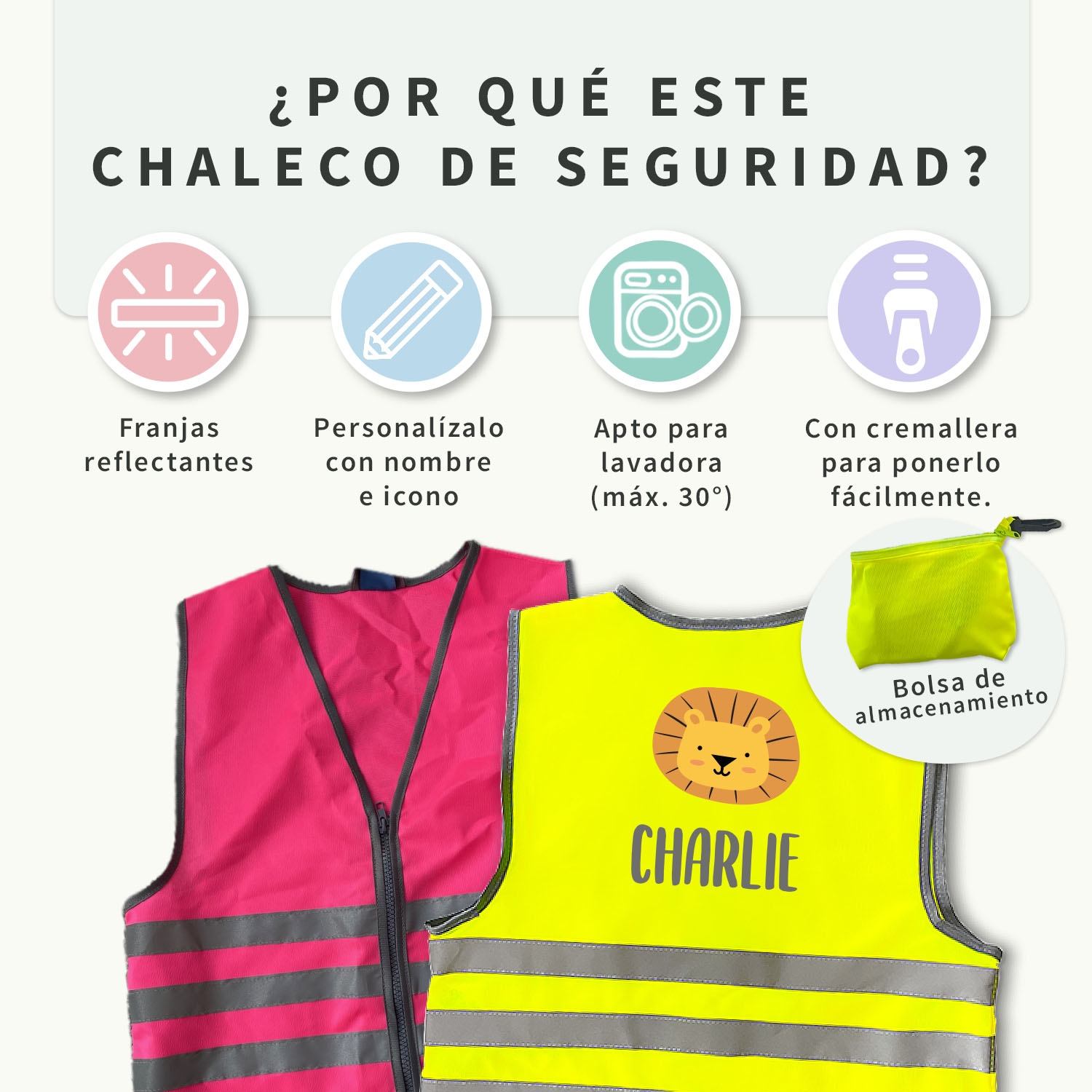 Chaleco de seguridad fluorescente para niños - Tema