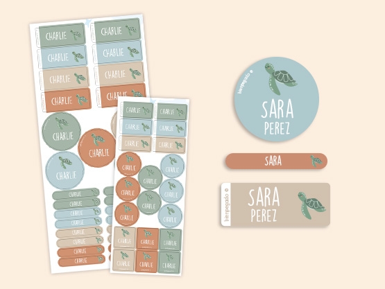 Kit combinado de etiquetas con tema