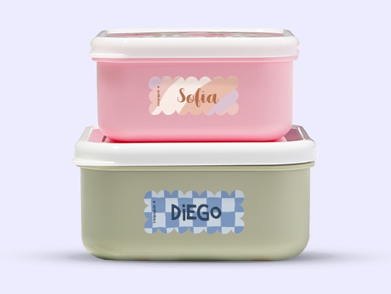 Etiquetas personalizadas con diseño onduladas
