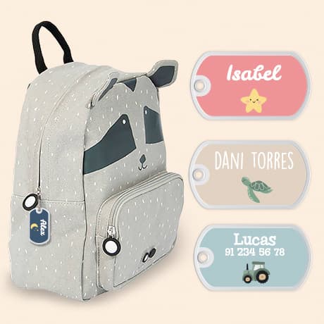 Etiqueta para mochila