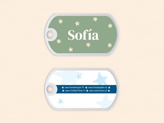 Etiqueta para mochila con diseño