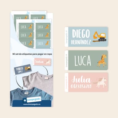 Etiquetas para ropa con tema
