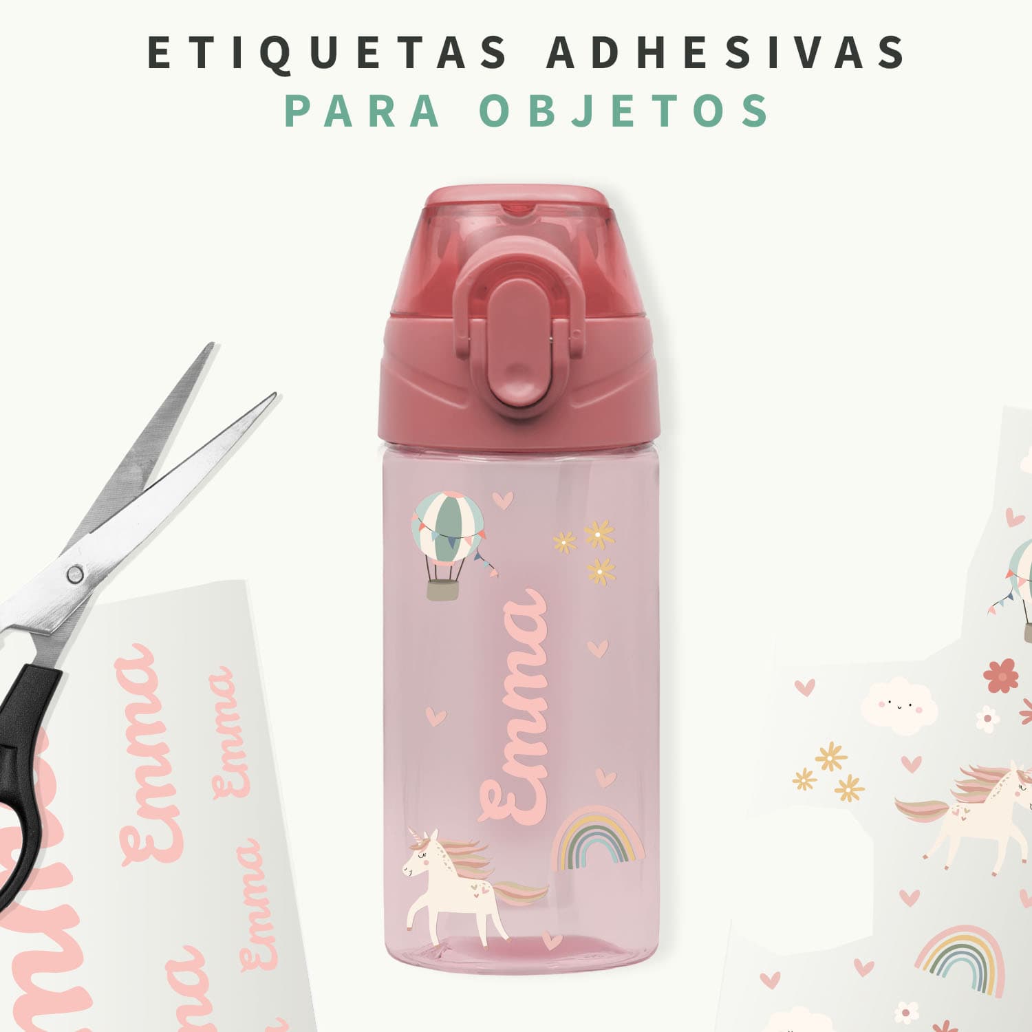 Pegatinas con dibujos y nombre