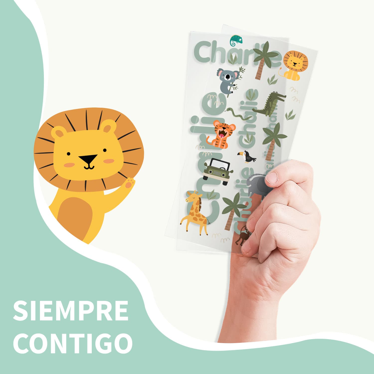 Pegatinas con dibujos y nombre