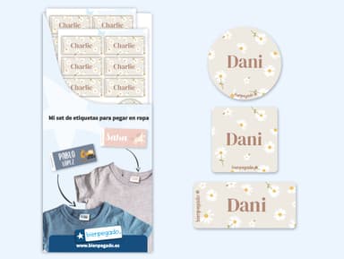 Kit de etiquetas para ropa con diseño