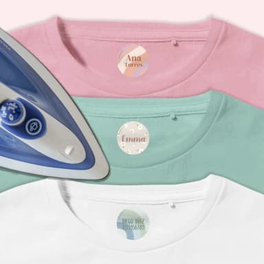 Etiquetas termoadhesivas redondas con diseño