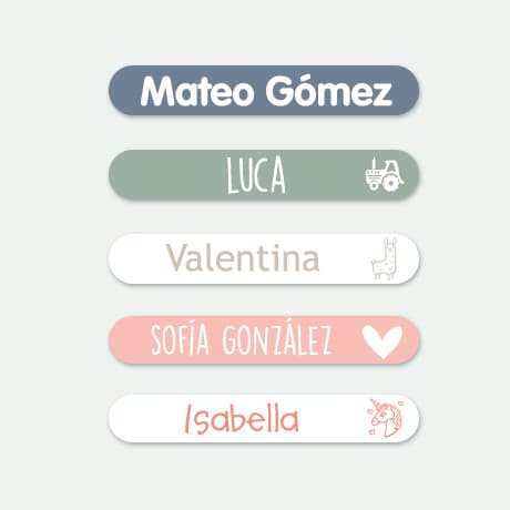 Mini etiquetas – Un solo color