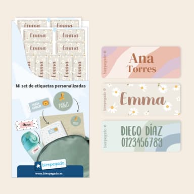 Etiquetas personalizadas con diseño pequeñas