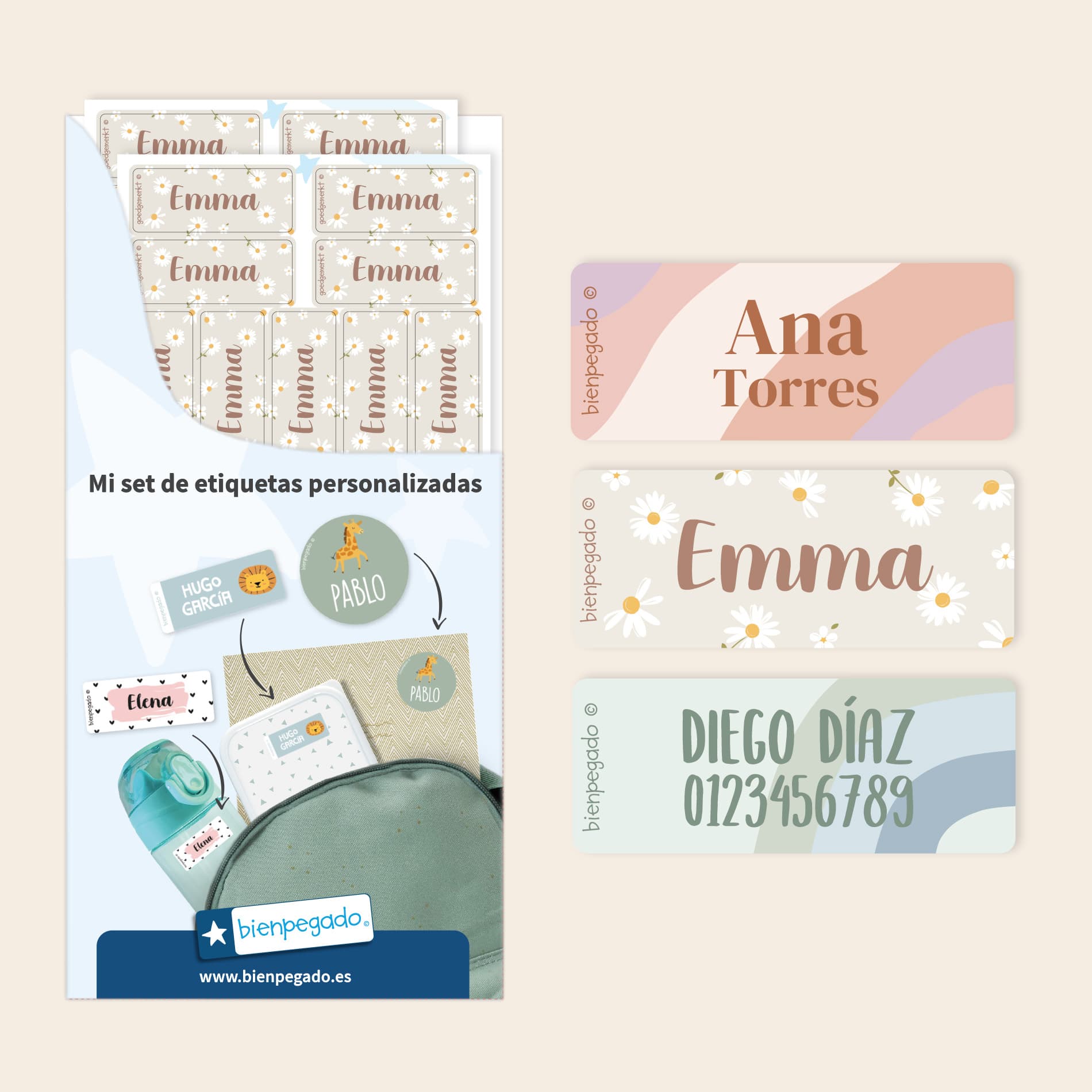 Etiquetas personalizadas con diseño pequeñas
