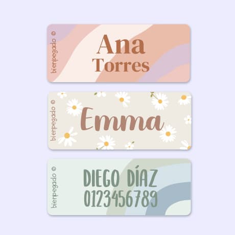 Etiquetas personalizadas con diseño pequeñas