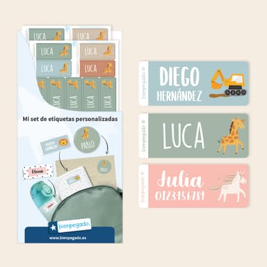 Etiquetas personalizadas con tema pequeñas