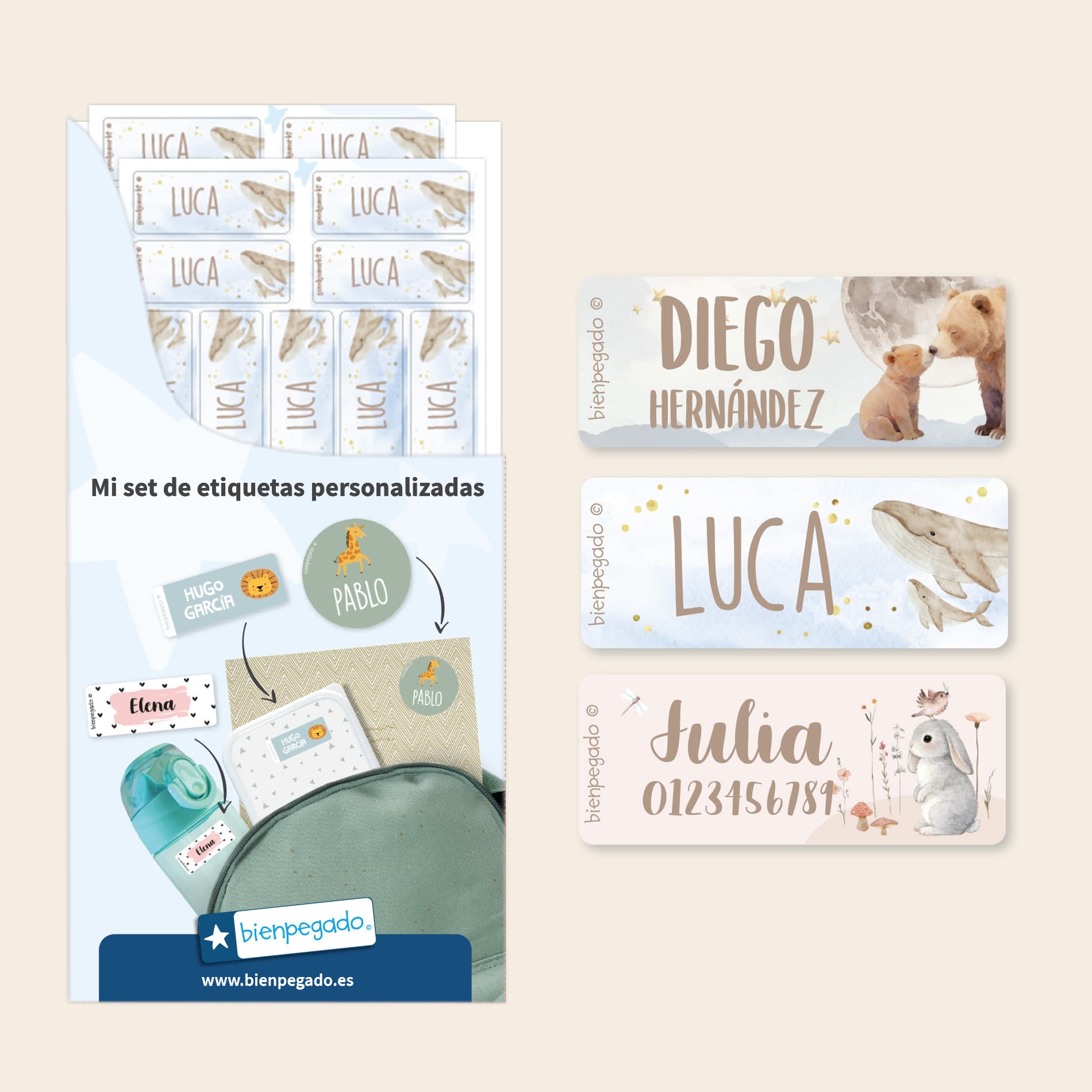 Etiquetas personalizadas Acuarela pequeñas 
