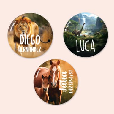Etiquetas personalizadas redondas Mundo Real
