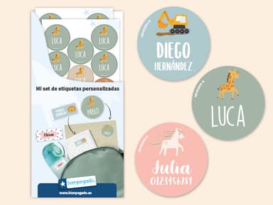 Etiquetas personalizadas redondas con tema