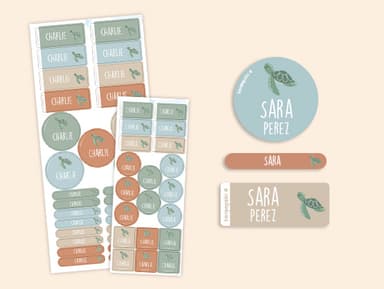 Kit combinado de etiquetas con tema