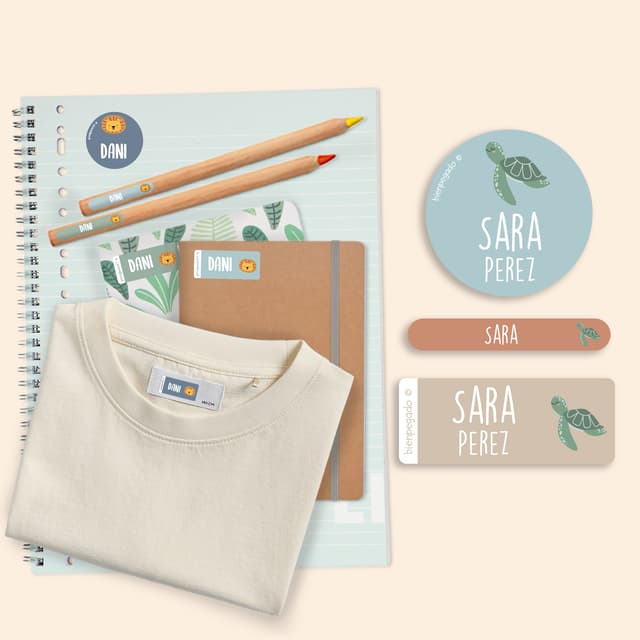 Kit combinado de etiquetas con tema