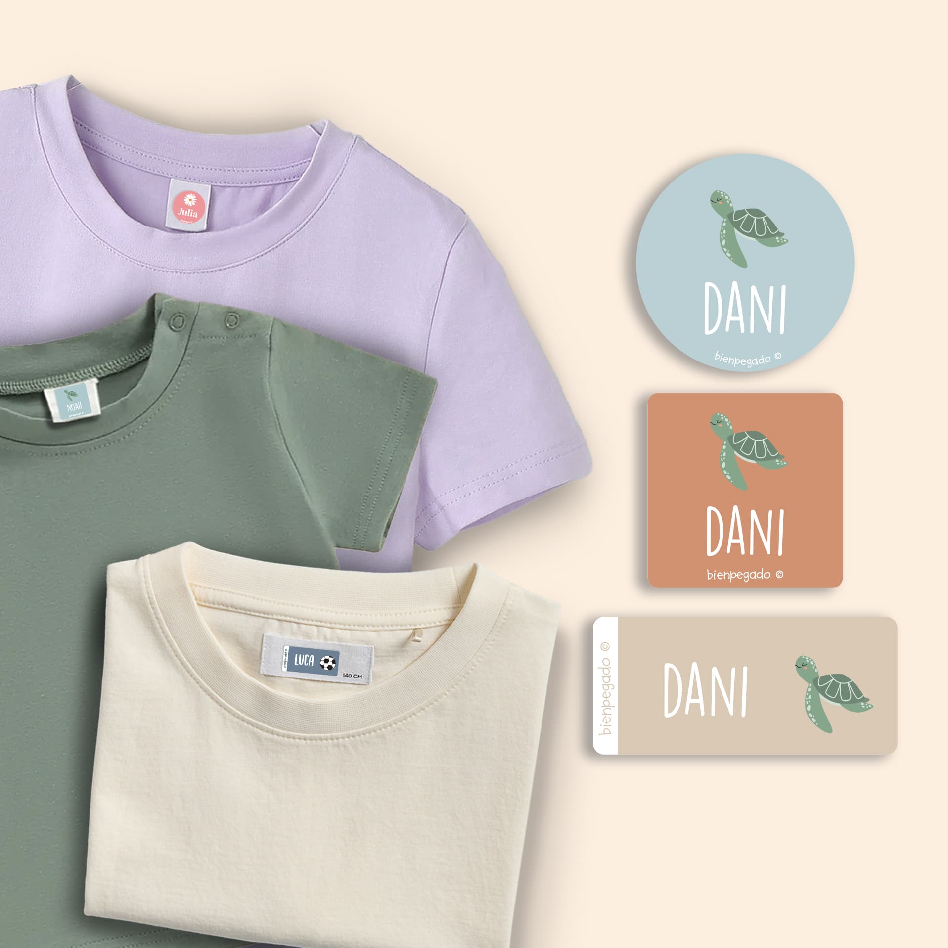 Kit de etiquetas para ropa con tema
