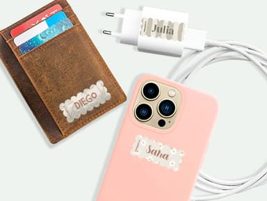 Etiquetas personalizadas con diseño onduladas