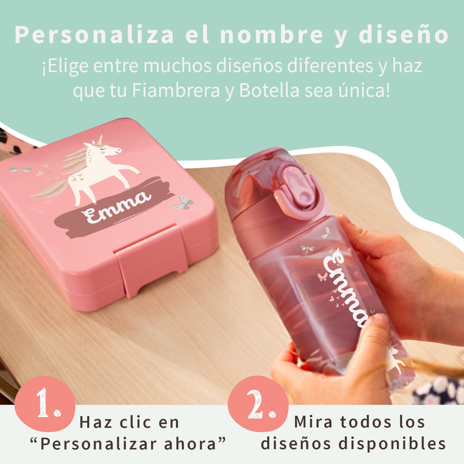 Kit para el almuerzo – Fiambrera & Botella personalizada