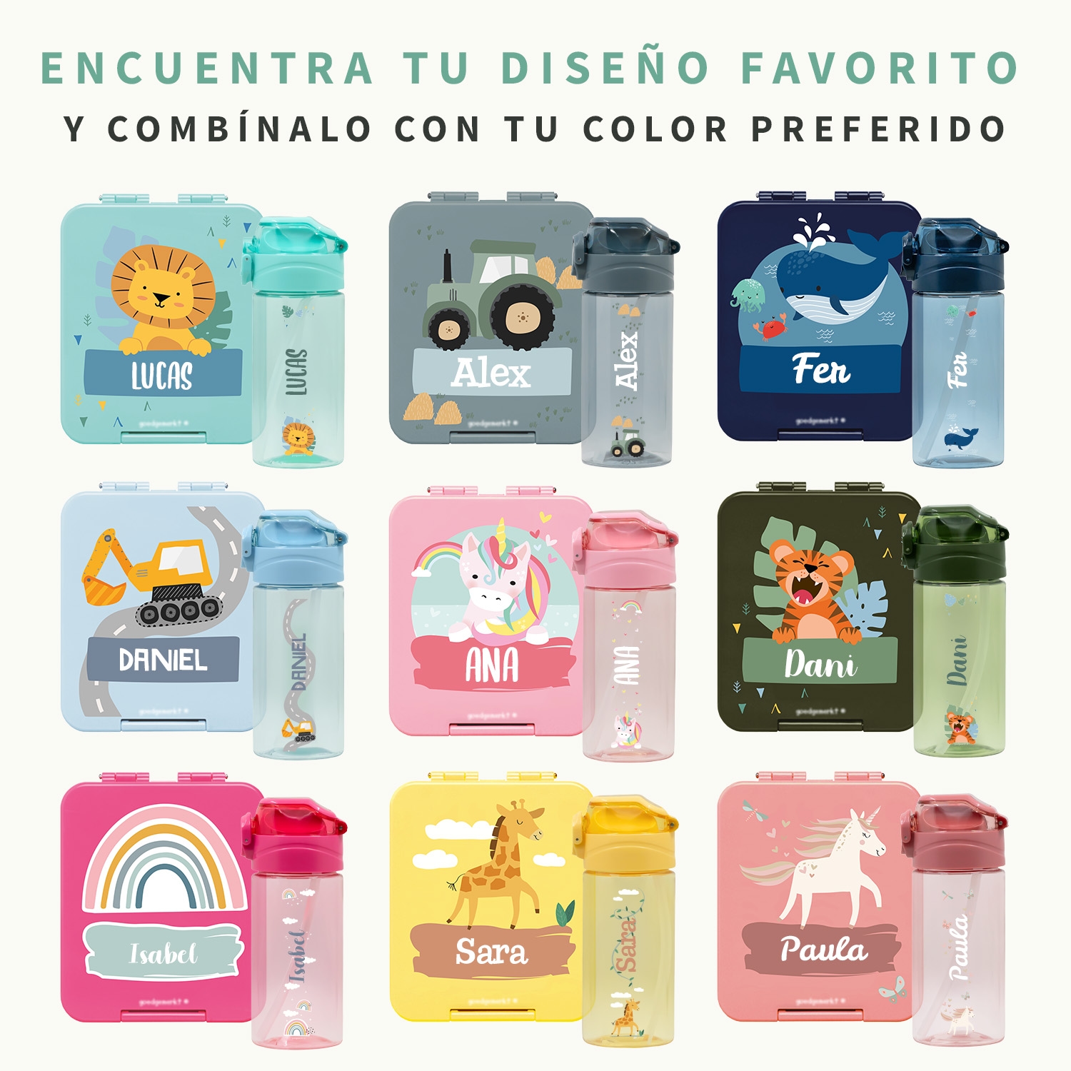 Kit para el almuerzo – Fiambrera & Botella personalizada