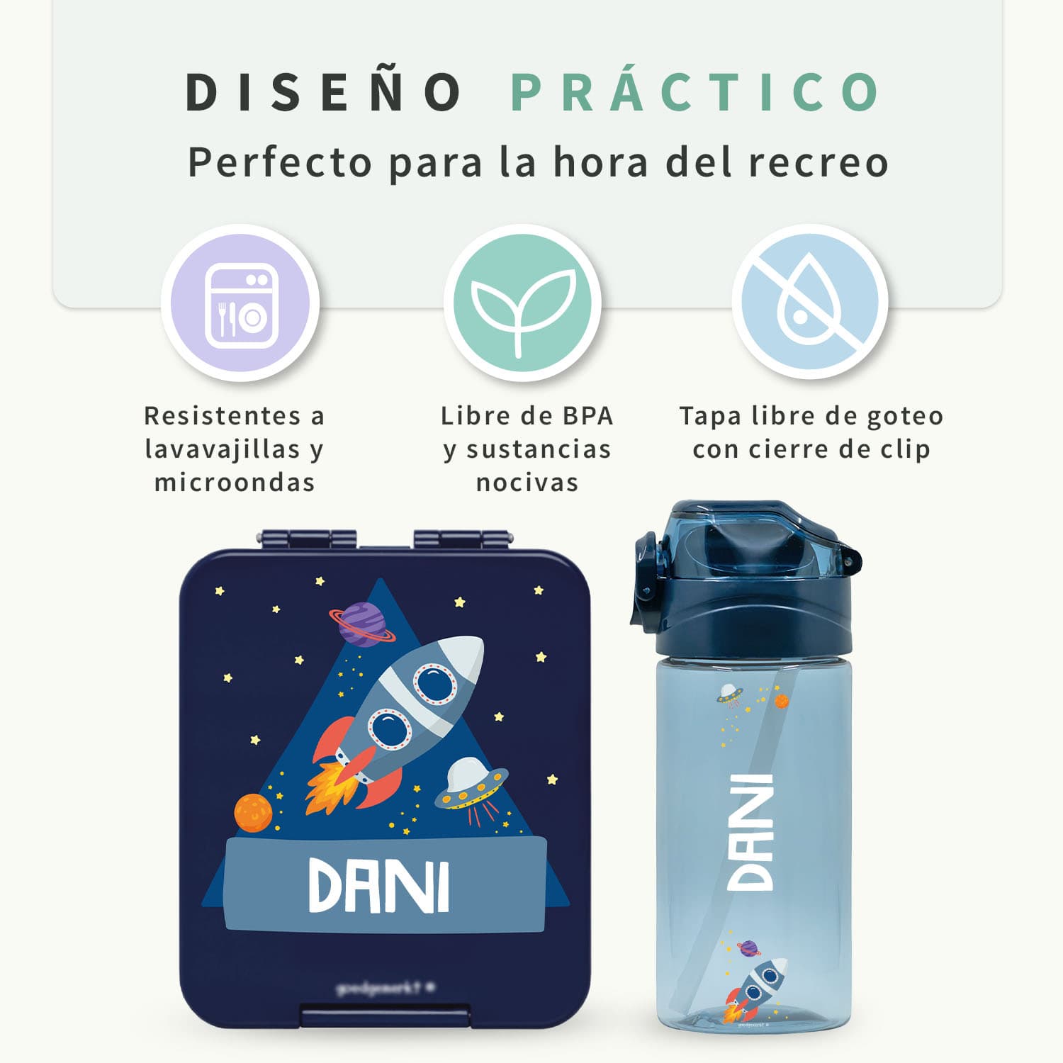 Kit para el almuerzo – Fiambrera & Botella personalizada