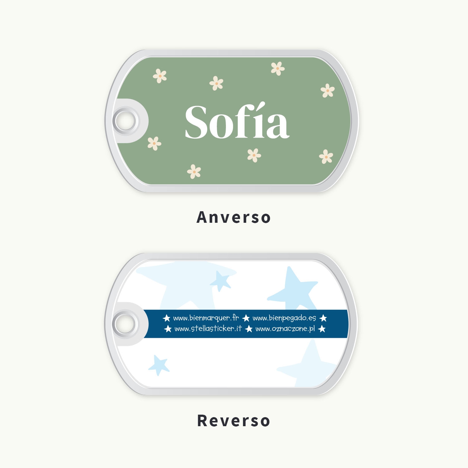 Etiqueta para mochila con diseño