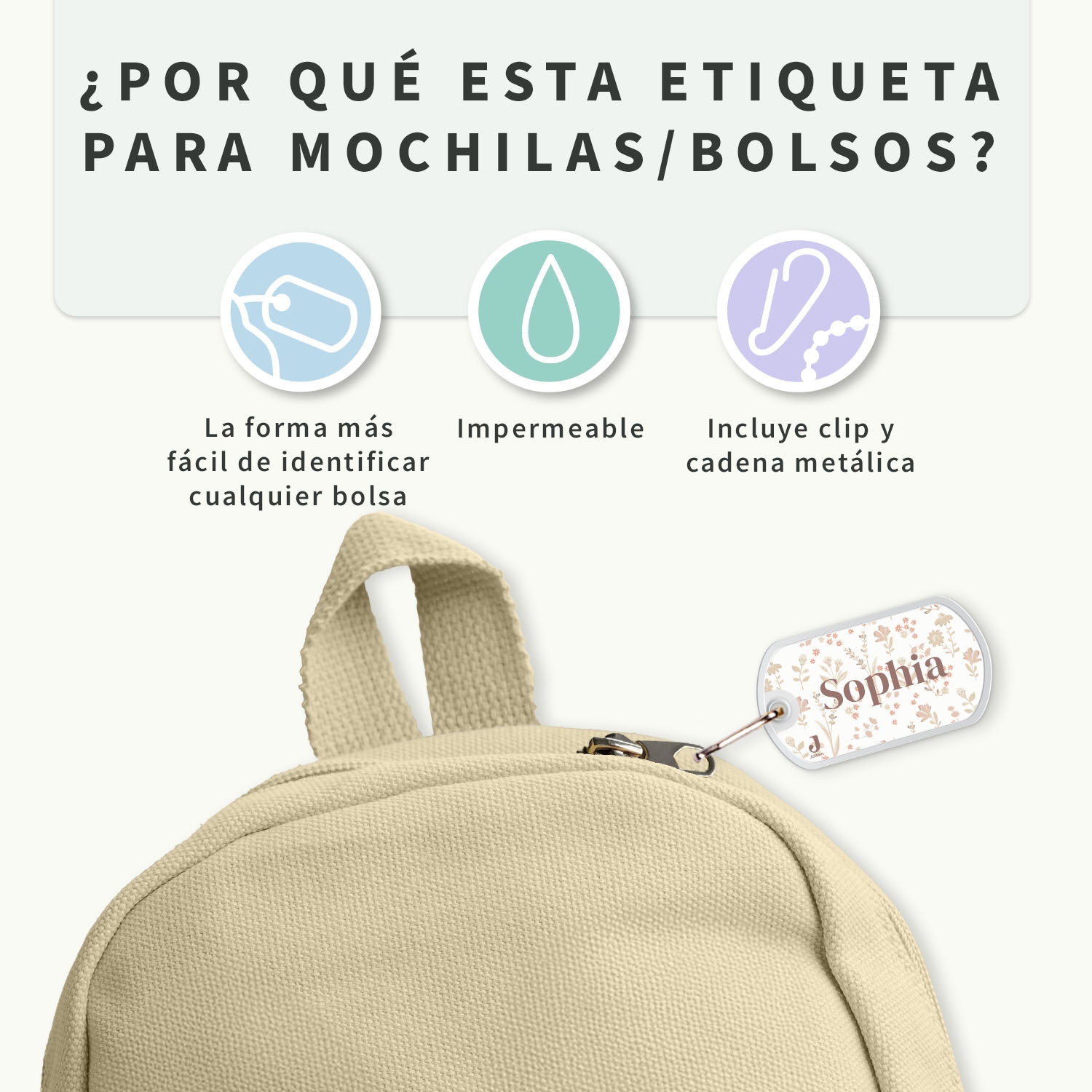 Etiqueta para mochila Jollein