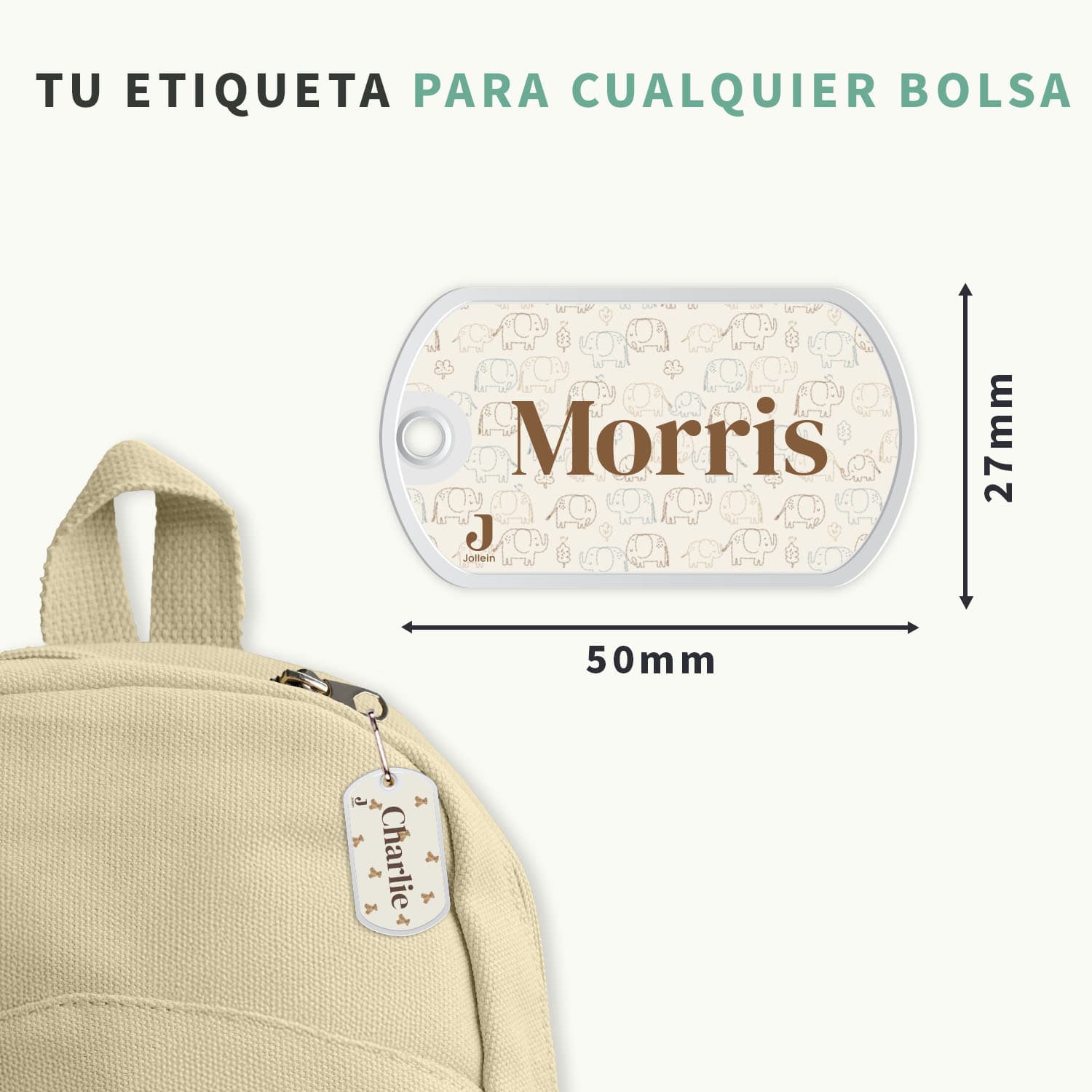 Etiqueta para mochila Jollein