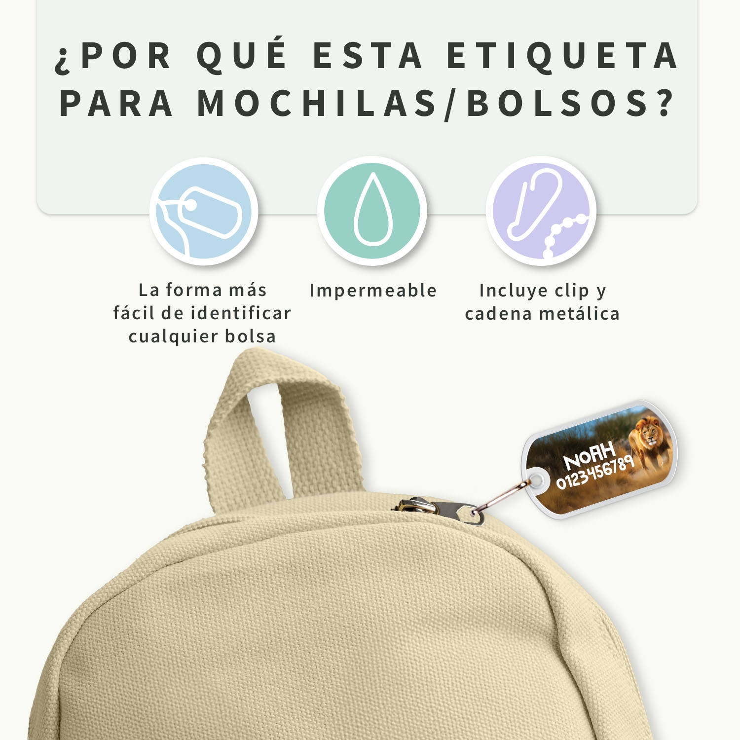 Etiqueta para mochila Mundo Real