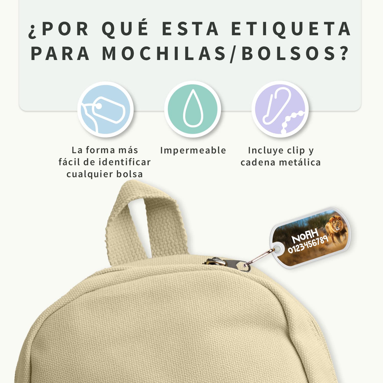 Etiqueta para mochila Mundo Real