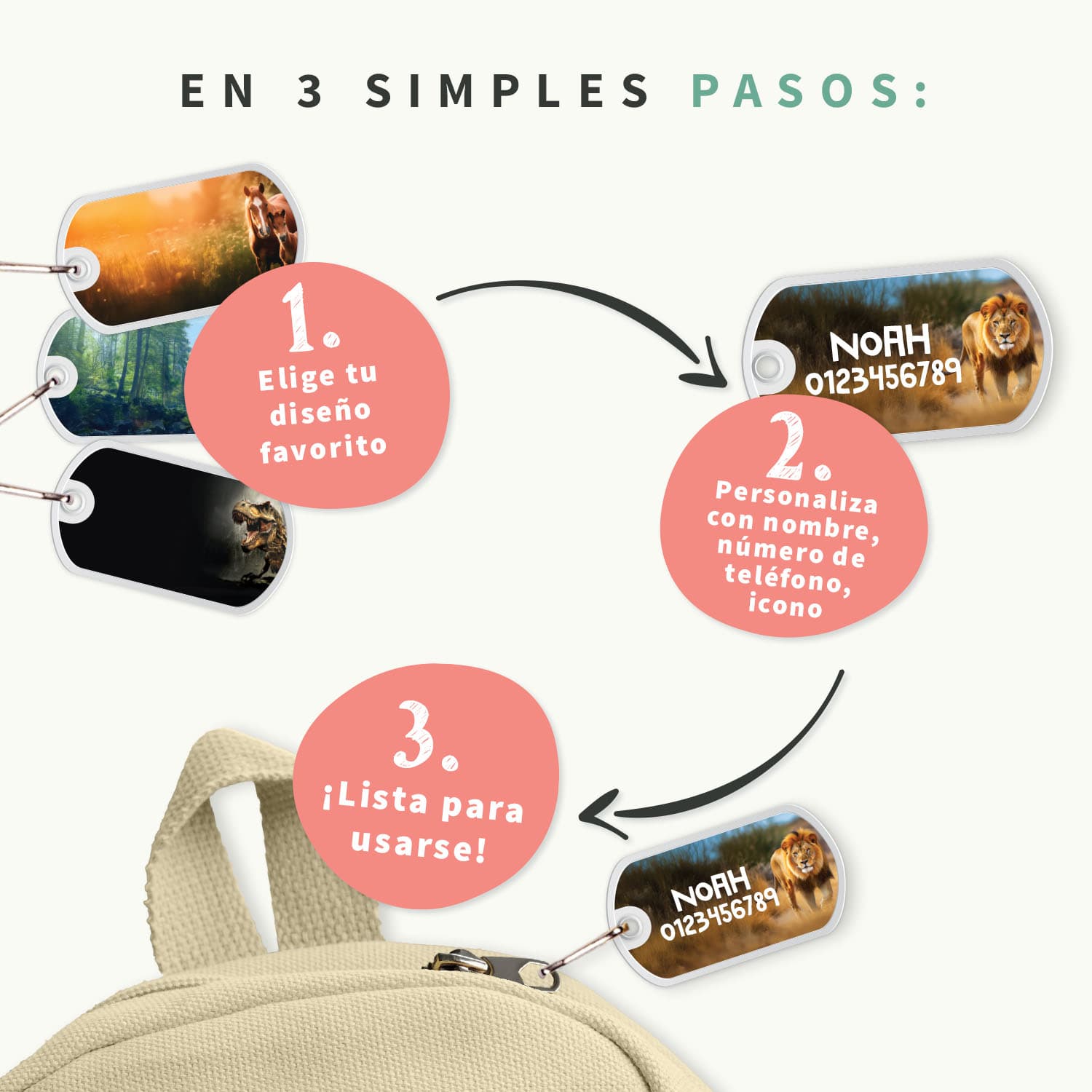 Etiqueta para mochila Mundo Real
