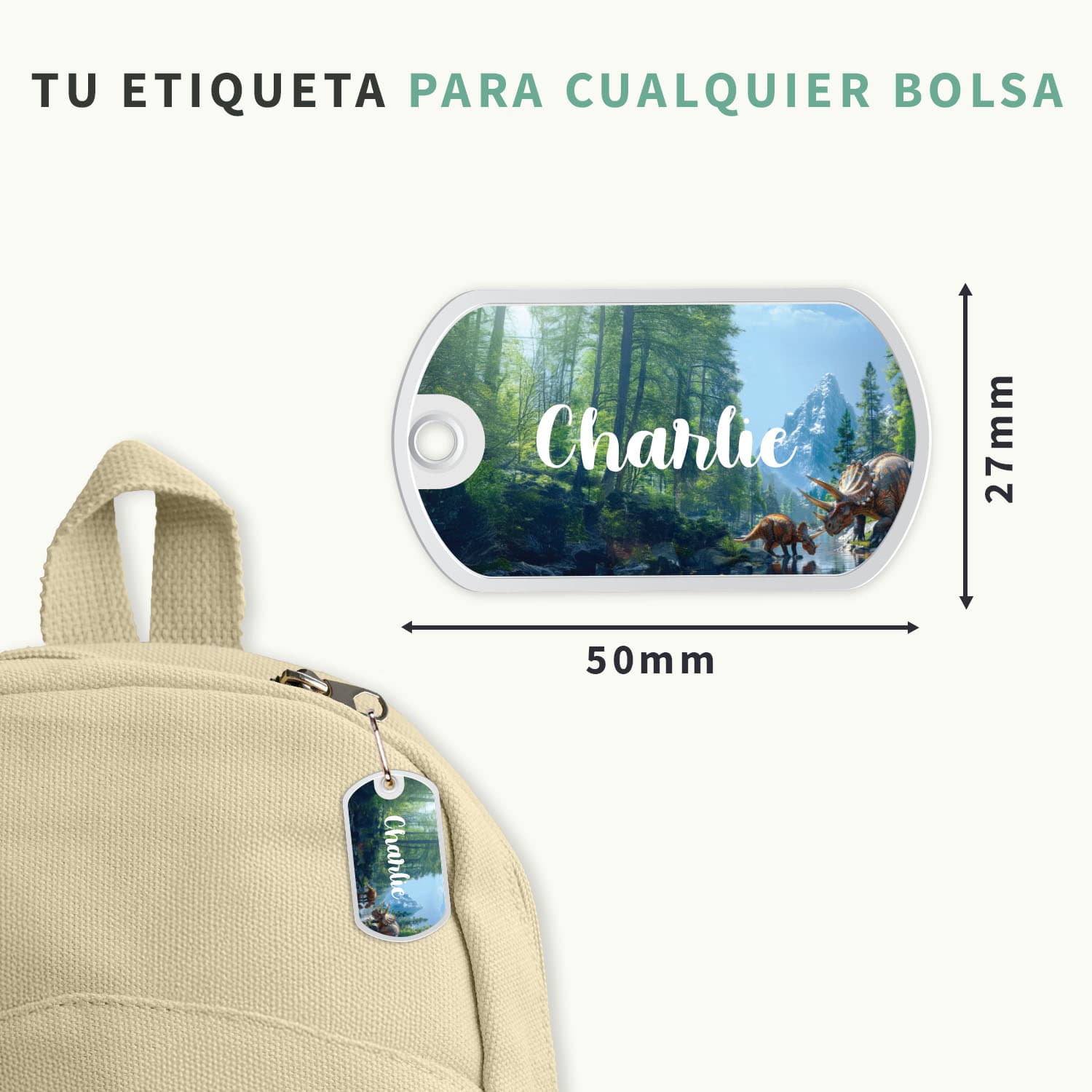 Etiqueta para mochila Mundo Real