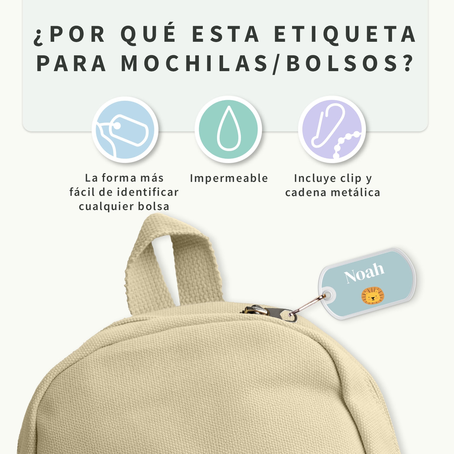 Etiqueta para mochila