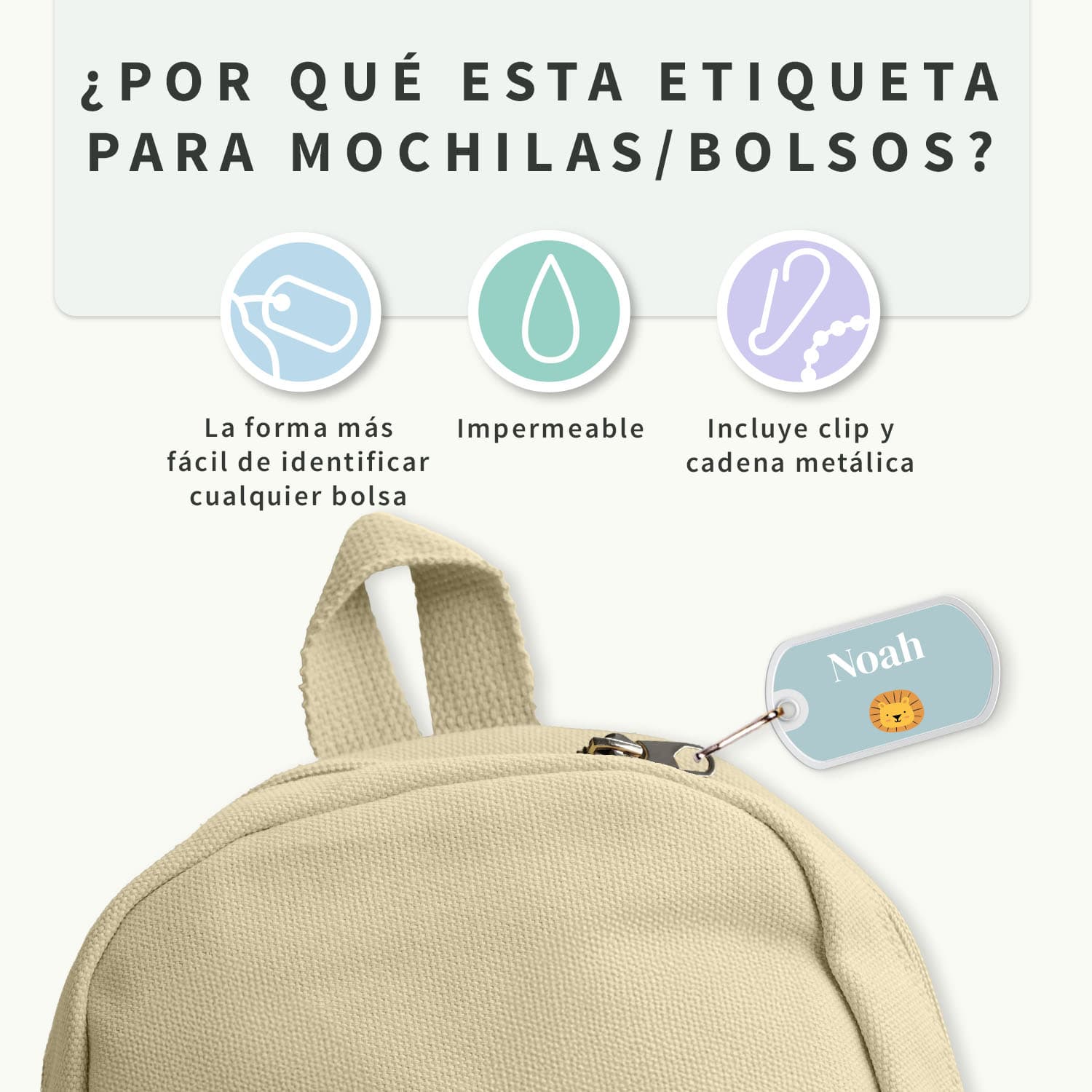 Etiqueta para mochila